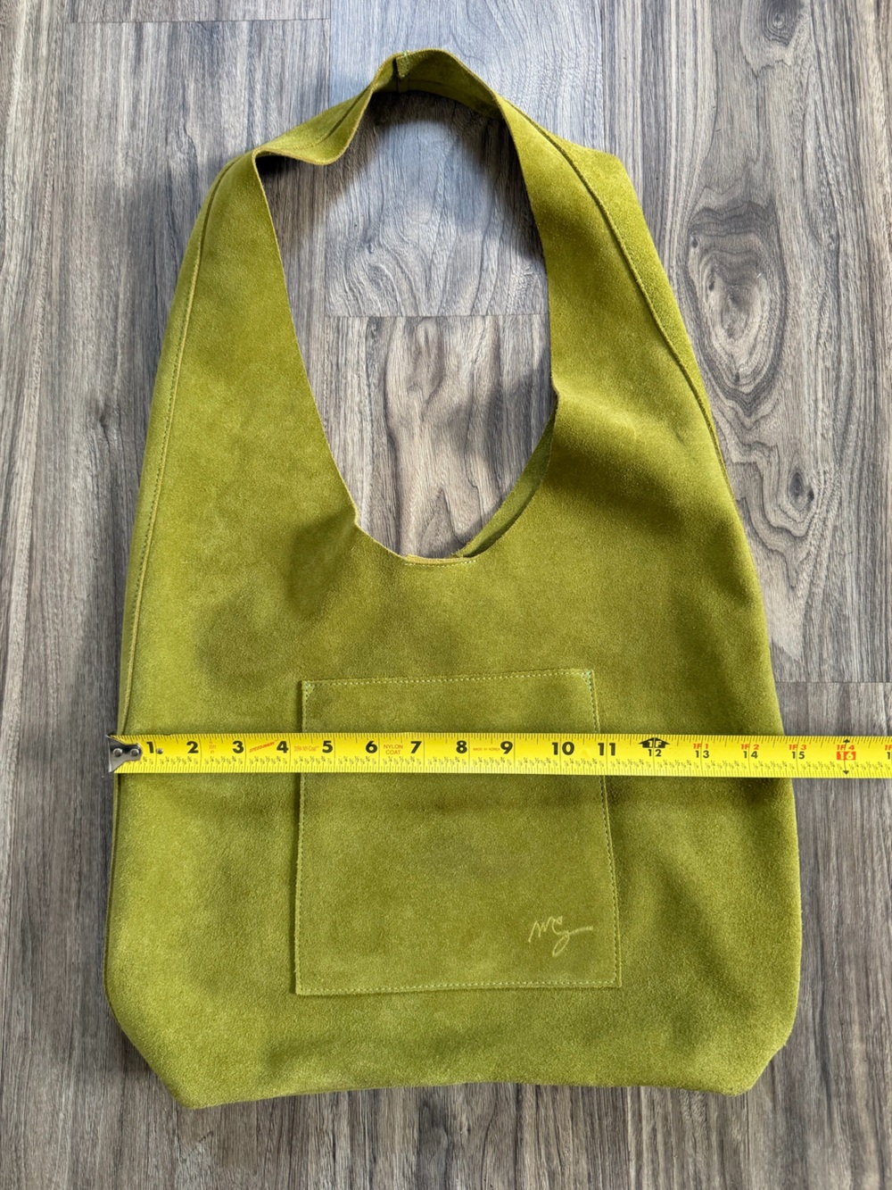 Molly G Green Suede Leather Hobo Shoulder Bag - Picture 11 of 11